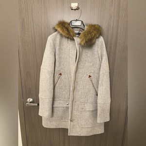 NWT J.Crew Chateau Parka in Italian stadium-cloth wool - Heather Dusk - size 2